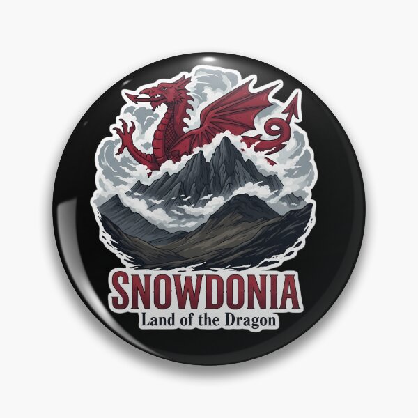 Item preview, Welsh Dragon over Snowdonia - Y Ddraig Goch Mythical Emblem designed and sold by Digital Dreams Arts.