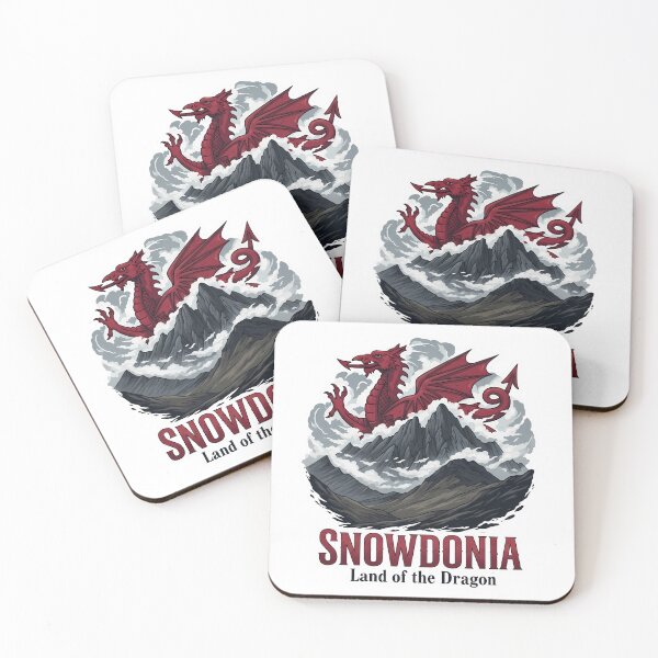 Item preview, Welsh Dragon over Snowdonia - Y Ddraig Goch Mythical Emblem designed and sold by Digital Dreams Arts.