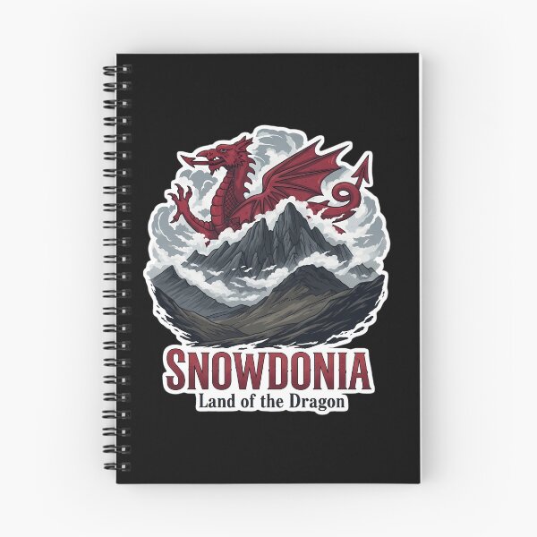 Item preview, Welsh Dragon over Snowdonia - Y Ddraig Goch Mythical Emblem designed and sold by Digital Dreams Arts.