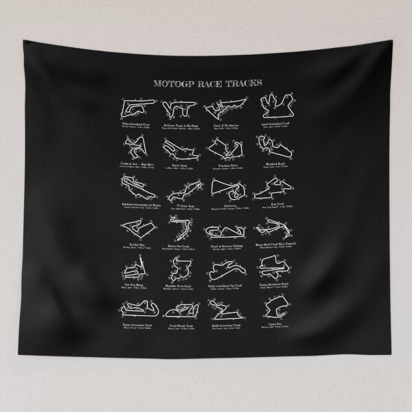 Item preview, MotoGP Race Tracks Vertical (White Stencil-No Background) designed and sold by BGALAXY.