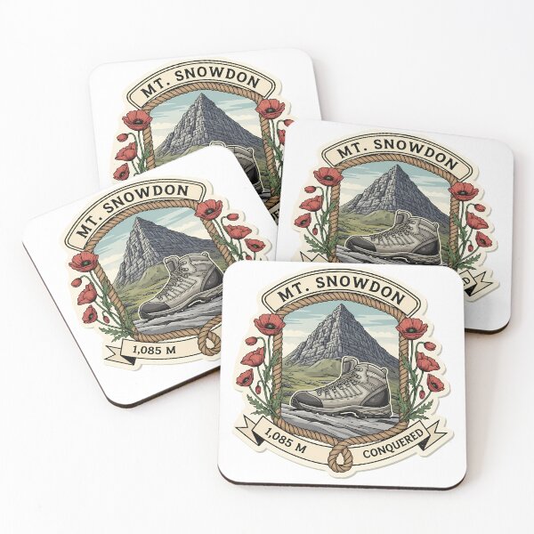 Item preview, Mt. Snowdon Conquered: A Vintage Welsh Hiking Emblem designed and sold by Digital Dreams Arts.