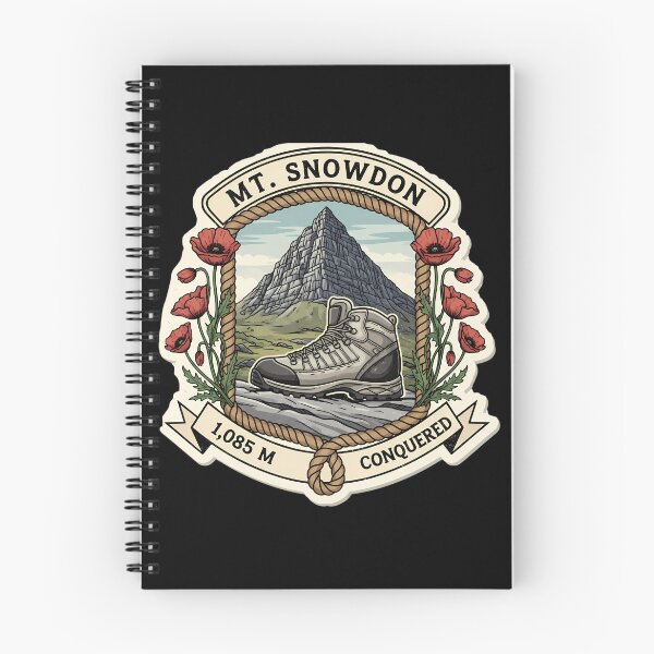 Item preview, Mt. Snowdon Conquered: A Vintage Welsh Hiking Emblem designed and sold by Digital Dreams Arts.