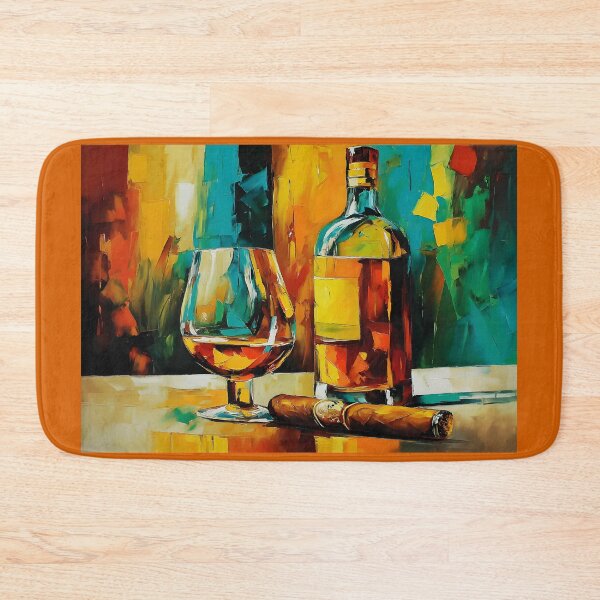 Item preview, Whiskey and Cigar Elegance - A Vivid Abstract Expression of Luxury and Timeless Indulgence designed and sold by OlfactoART Studio.