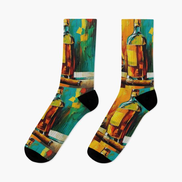 Item preview, Whiskey and Cigar Elegance - A Vivid Abstract Expression of Luxury and Timeless Indulgence designed and sold by OlfactoART Studio.