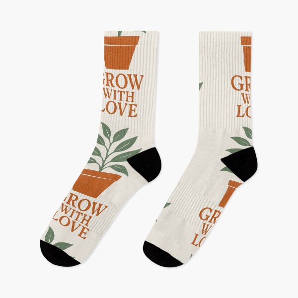 Item preview, Grow With Love – Retro Botanical Plant Design designed and sold by HoopeStylee.