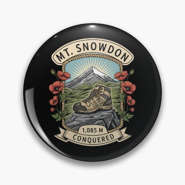 Item preview, Mt. Snowdon Conquered - Vintage Welsh Hiking Patch Emblem designed and sold by Digital Dreams Arts.