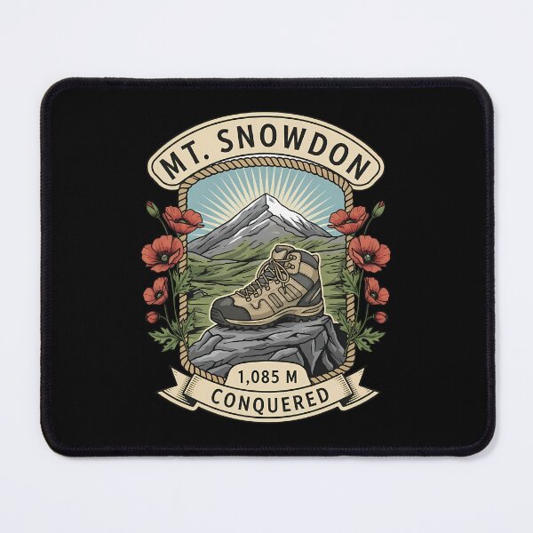 Item preview, Mt. Snowdon Conquered - Vintage Welsh Hiking Patch Emblem designed and sold by Digital Dreams Arts.