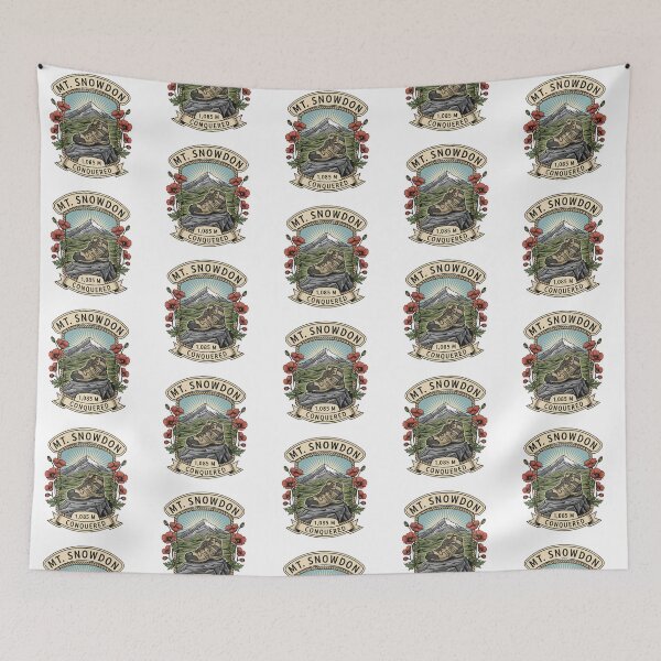 Item preview, Mt. Snowdon Conquered - Vintage Welsh Hiking Patch Emblem designed and sold by Digital Dreams Arts.