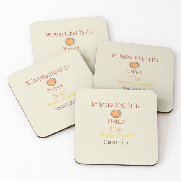 Item preview,  Thanksgiving Pie List – Pumpkin, Pecan, Apple Crumb, Chocolate Silk designed and sold by Novel Works Studio.