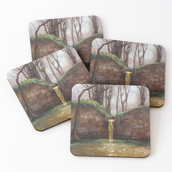 Item preview, Serene Waterfall Cascading Through Mossy Rocks Forest Backgrounds Nature Beauty Imitation of oil painting from a real photo designed and sold by Rostislav Bouda.