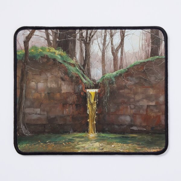 Item preview, Serene Waterfall Cascading Through Mossy Rocks Forest Backgrounds Nature Beauty Imitation of oil painting from a real photo designed and sold by Rostislav Bouda.