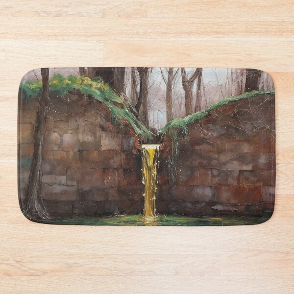 Item preview, Serene Waterfall Cascading Through Mossy Rocks Forest Backgrounds Nature Beauty Imitation of oil painting from a real photo designed and sold by Rostislav Bouda.