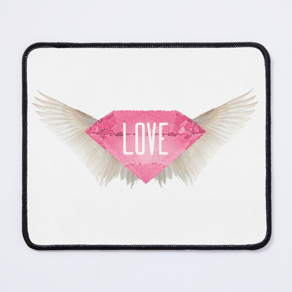 Item preview, Love Diamond with Wings – Pink Art Print designed and sold by mcuj-art.
