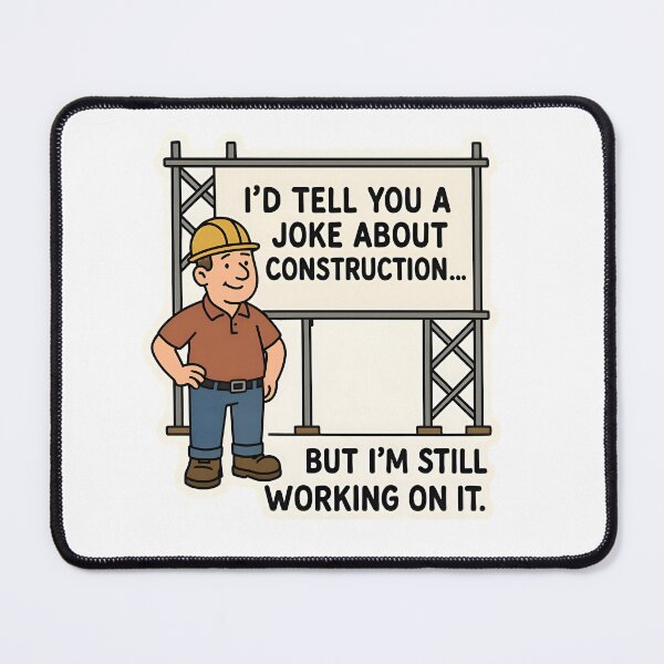 Item preview, Construction Joke | Still Working On It Cartoon designed and sold by FoxyVibes.