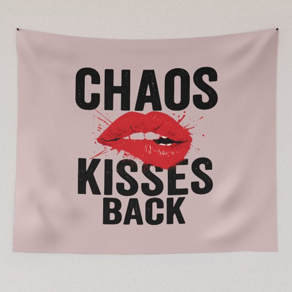Item preview, Chaos Kisses Back – Bold Red Lips Graphic Design designed and sold by ArcadiaSilence.