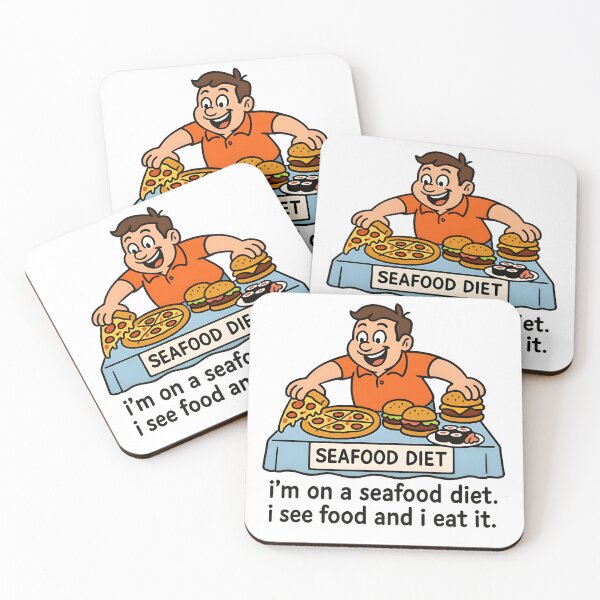 Item preview, Seafood Diet Joke | See Food and Eat It Cartoon designed and sold by FoxyVibes.