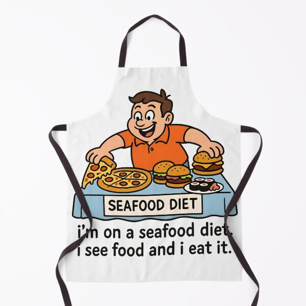 Item preview, Seafood Diet Joke | See Food and Eat It Cartoon designed and sold by FoxyVibes.