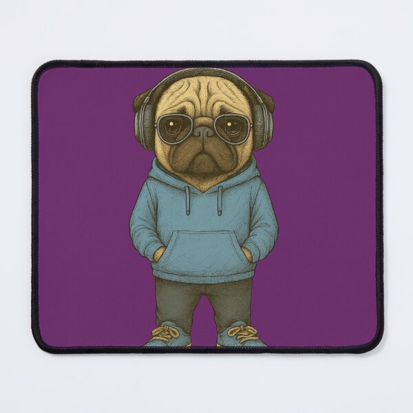 Item preview, Stylish Urban Pug Bouledogue urbain stylé designed and sold by Drawingshirts.