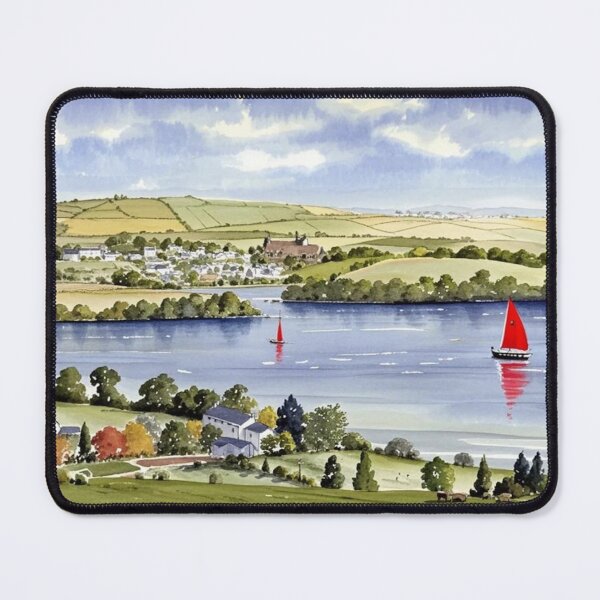 Item preview, Across the Dart to Stoke Gabriel2(Watercolour + AI) designed and sold by artsmeow.