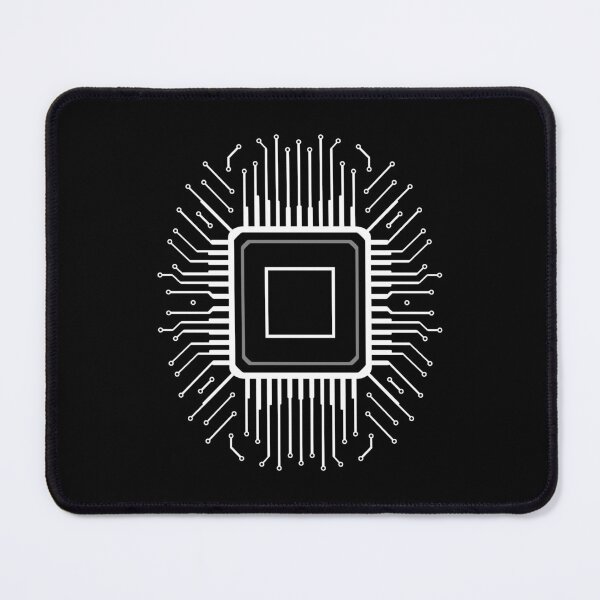 Item preview, White Microchip with Central Processing Unit Circuitry Illustration designed and sold by ArtimShop.