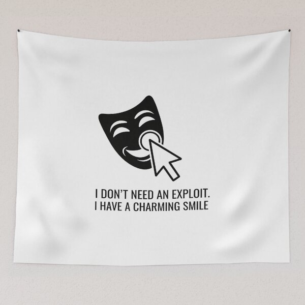 Item preview, Social Engineering T-Shirt - Funny Gift for Pentester & Hacker designed and sold by Pingi-shop.