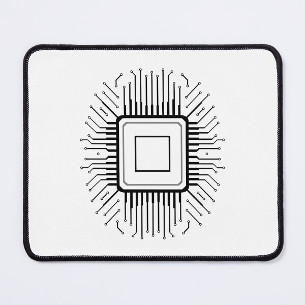 Item preview, Black Microchip with Central Processing Unit Circuitry Illustration designed and sold by ArtimShop.