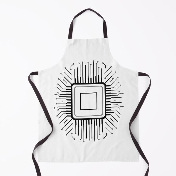 Item preview, Black Microchip with Central Processing Unit Circuitry Illustration designed and sold by ArtimShop.