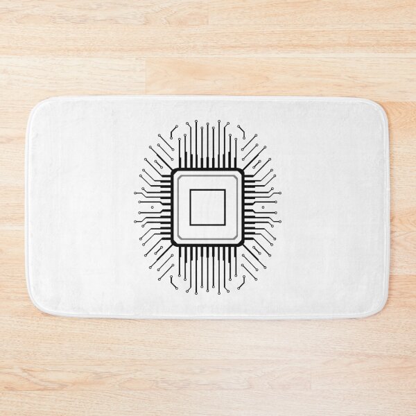 Item preview, Black Microchip with Central Processing Unit Circuitry Illustration designed and sold by ArtimShop.