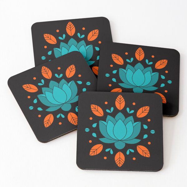 Item preview, Stylized Green and Orange Floral Mandala – Minimalist Lotus Art for Modern Décor designed and sold by paulo silveira.