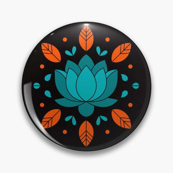 Item preview, Stylized Green and Orange Floral Mandala – Minimalist Lotus Art for Modern Décor designed and sold by paulo silveira.