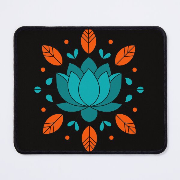 Item preview, Stylized Green and Orange Floral Mandala – Minimalist Lotus Art for Modern Décor designed and sold by paulo silveira.