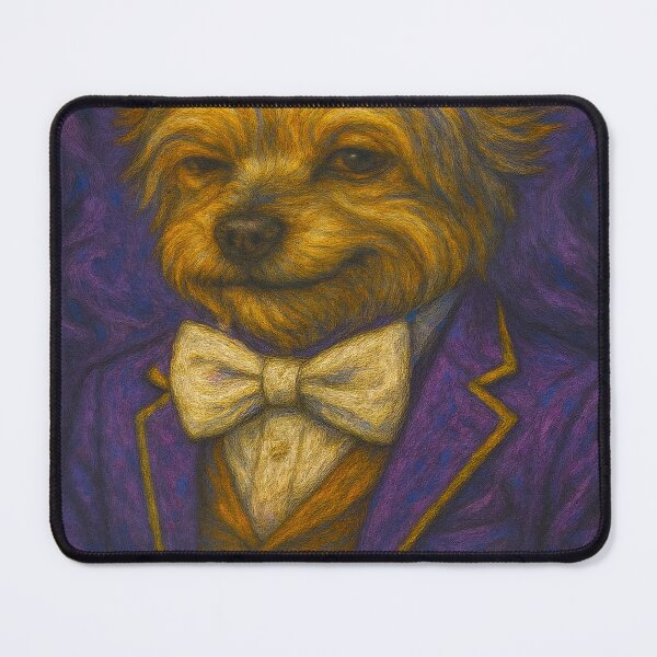 Item preview, Dapper Yorkie in Purple Suit – Luxury Pop Art Portrait designed and sold by ReyDeLaCalle.