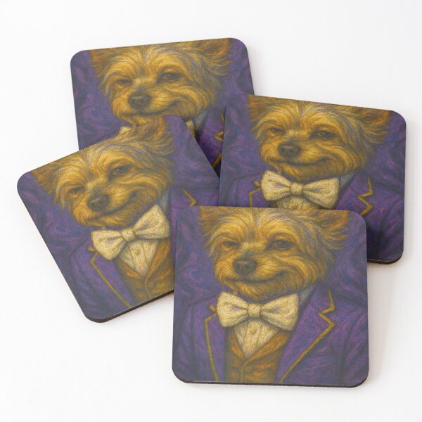 Item preview, Dapper Yorkie in Purple Suit – Luxury Pop Art Portrait designed and sold by ReyDeLaCalle.