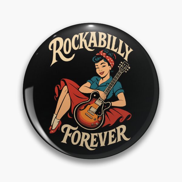 Item preview, Rockabilly Forever Woman 50s Electric Guitar Gift designed and sold by Pineapple-Tree.