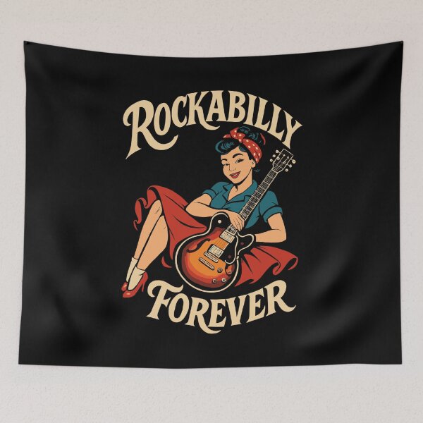 Item preview, Rockabilly Forever Woman 50s Electric Guitar Gift designed and sold by Pineapple-Tree.