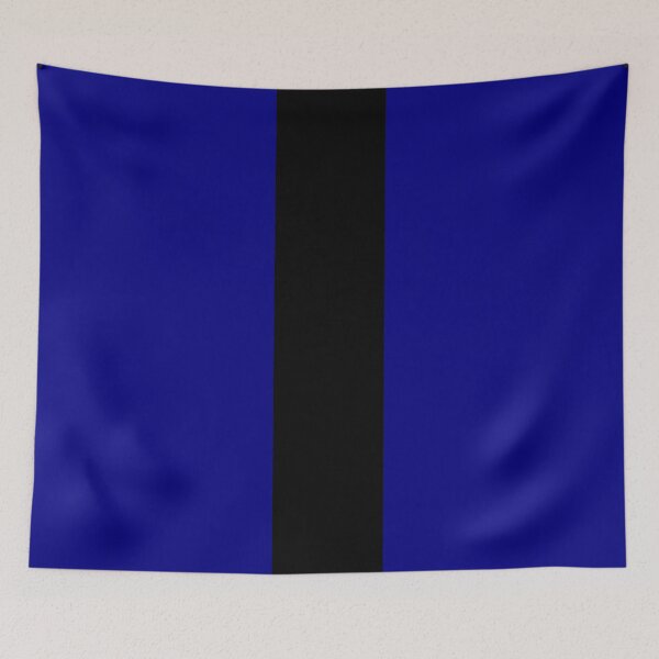 Item preview, Single Racing Stripe (Black - Navy Blue Background) designed and sold by Racing Stripes Only.