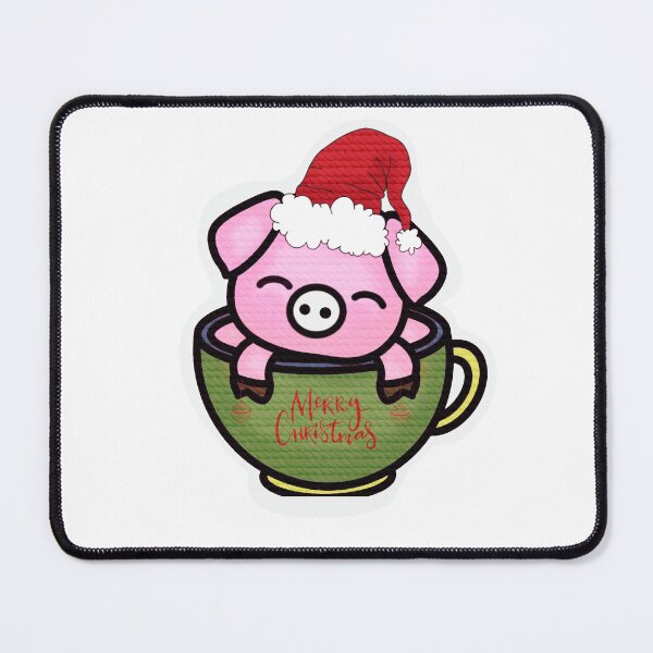 Item preview, Merry Christmas Pig in a Cup | Cute Holiday Digital Art designed and sold by AnnanArt.