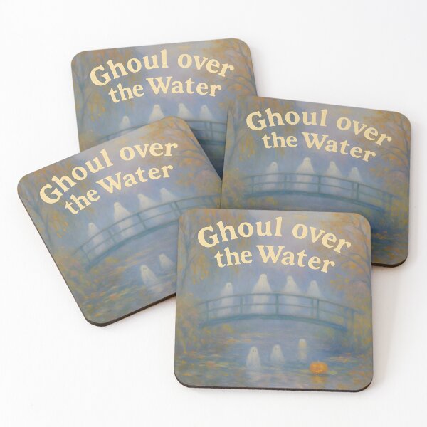 Item preview, Ghoul Over the Water Ghost Bridge Art | Soft Impressionist Halloween Design designed and sold by AnnDesignStudio.