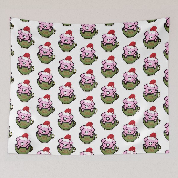 Item preview, Merry Christmas Pig in a Cup | Cute Holiday Digital Art designed and sold by AnnanArt.