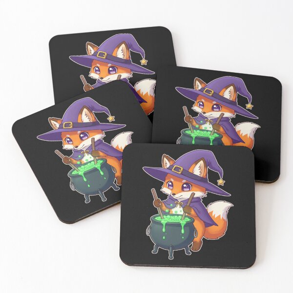 Item preview, Cute Witch Fox with Cauldron – Kawaii Halloween Fox Design for Spooky Season designed and sold by koolandthecat.