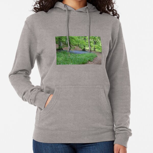 Bluebells under a beech tree Lightweight Hoodie