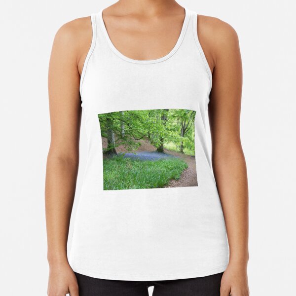 Bluebells under a beech tree Racerback Tank Top