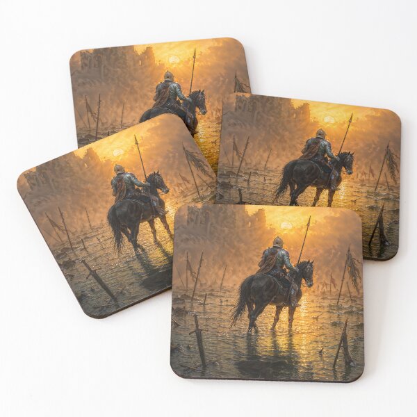 Item preview, Knight of the Fallen Kingdom – Medieval Warrior at Sunset designed and sold by posteriumprint.