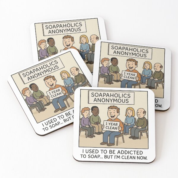 Item preview, Soapaholics Anonymous – Funny Clean Addiction Cartoon designed and sold by FoxyVibes.
