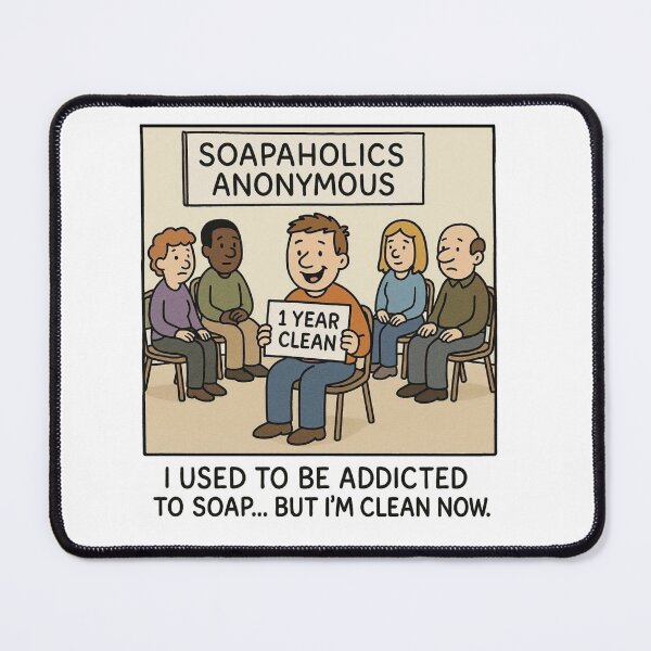 Item preview, Soapaholics Anonymous – Funny Clean Addiction Cartoon designed and sold by FoxyVibes.