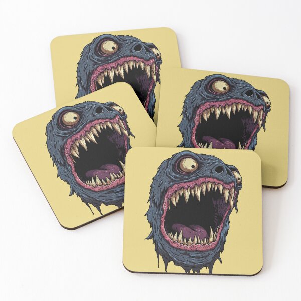 Item preview, Crazy-eyed monster with sharp teeth and a ridiculously wide smile designed and sold by DopeVibeStuff.