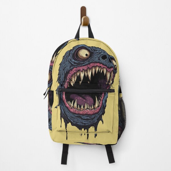 Item preview, Crazy-eyed monster with sharp teeth and a ridiculously wide smile designed and sold by DopeVibeStuff.