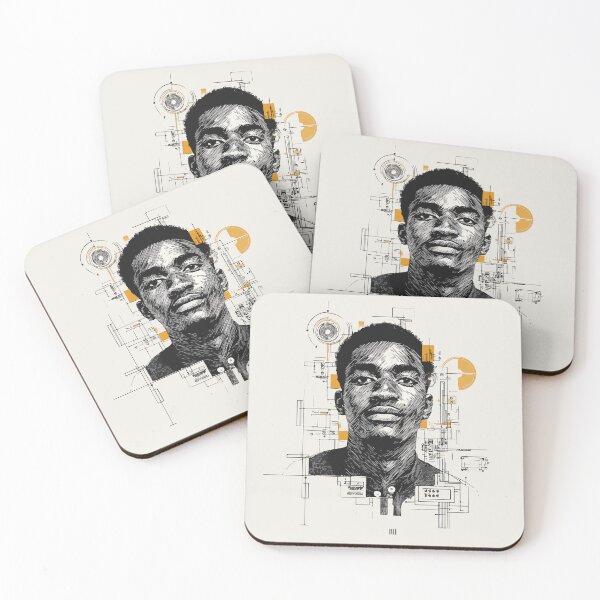 Item preview, Bauhaus Style Portrait – Modern Graphic Black & Orange Design designed and sold by Moss and Moon Studio.