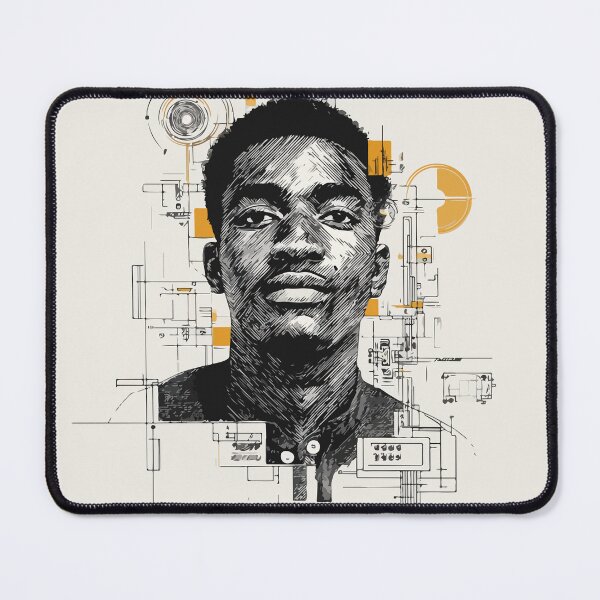 Item preview, Bauhaus Style Portrait – Modern Graphic Black & Orange Design designed and sold by Moss and Moon Studio.