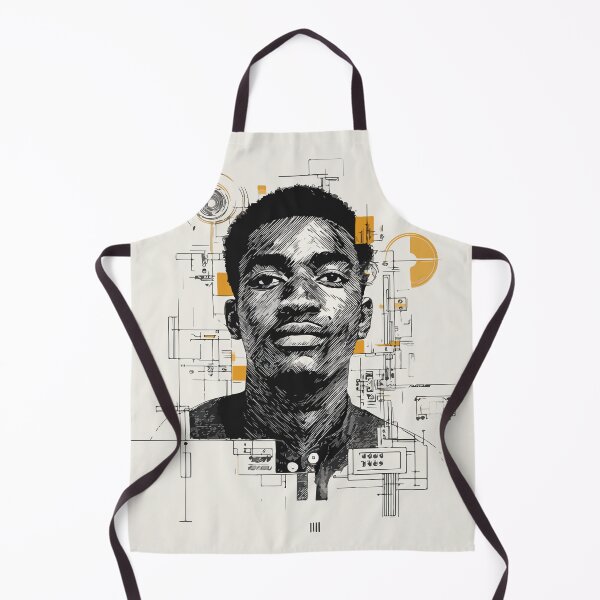 Item preview, Bauhaus Style Portrait – Modern Graphic Black & Orange Design designed and sold by Moss and Moon Studio.